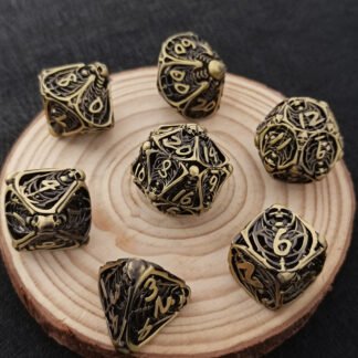 hollow skull dice set bronze