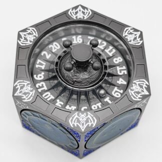 SPD251226F-Pearl-Gun-Blue-01-Gothic-Skull-Spinner-Dice-Main